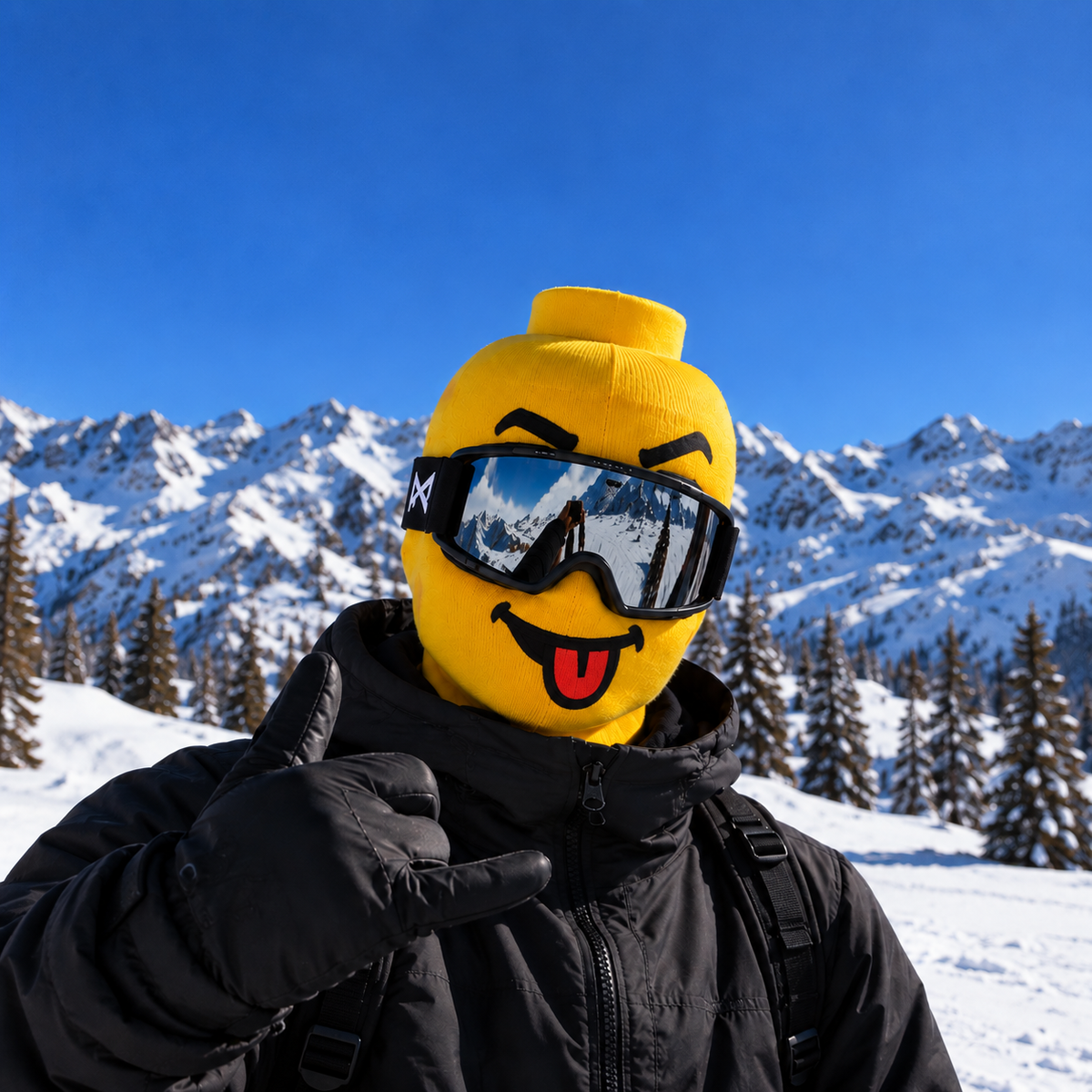 Cagoule SkiGoule visage Langue tirée